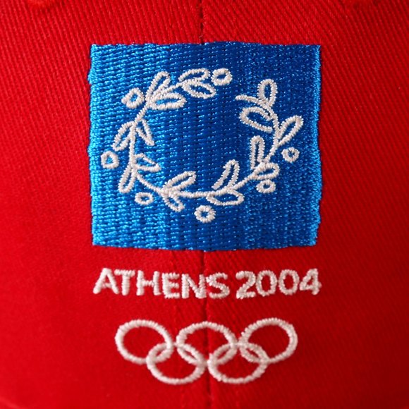 Athens 2004 Olympics Bright Red Baseball Cap Official Olympics Merch, Like New - Picture 3 of 4